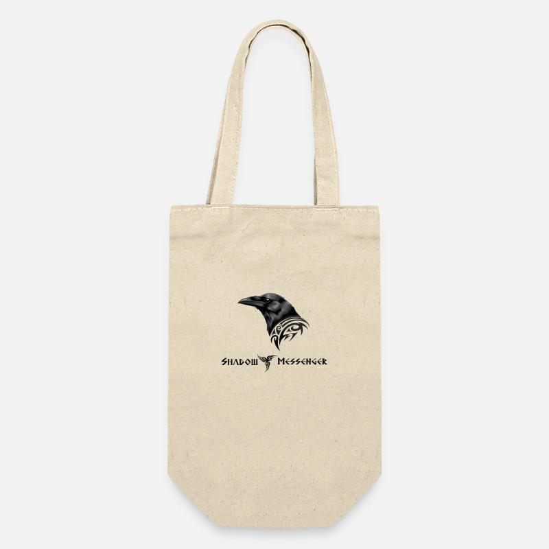 Shadow Messenger: Raven with Tribal Tattoo - Gift Bag for Bottles - nature