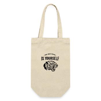 Der einzige Rivale: Motivational Tiger Design - Geschenkbeutel für Flaschen - Natur - Vorne