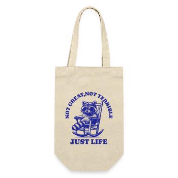 Drôle de dicton de raton laveur – Just Life - Sac à bouteille - nature - Devant