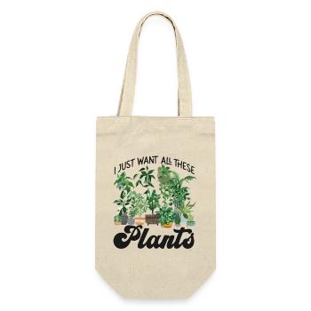 Plant Lover Gardening I Just Want - Geschenkbeutel für Flaschen - Natur - Vorne