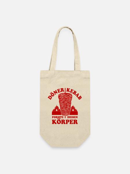 Döner Kebab formte diesen Körper - Spruch - Geschenkbeutel für Flaschen - Natur