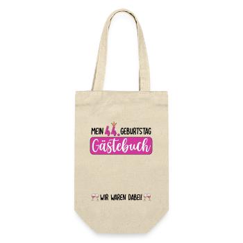 Frauen 44. Geburtstag Unterschreiben für Gäste - Geschenkbeutel für Flaschen - Natur - Vorne
