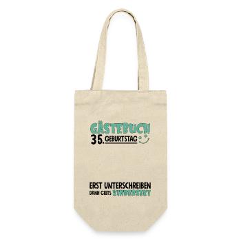Gästebuch 35 Geburtstag Unterschreiben Kindersekt - Geschenkbeutel für Flaschen - Natur - Vorne