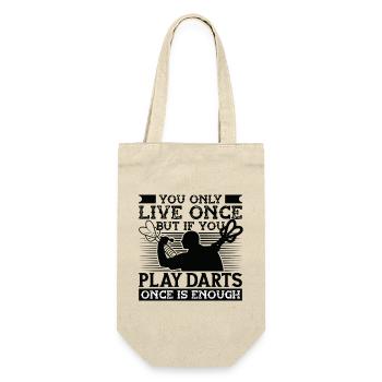 Dart Dartspieler Dartspiel Herren - Geschenkbeutel für Flaschen - Natur - Vorne