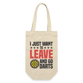 Dart Dartspieler Dartspiel Herren - Geschenkbeutel für Flaschen - Natur - Vorne
