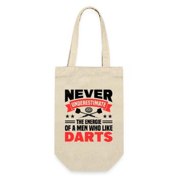 Dart Dartspieler Dartspiel Herren - Geschenkbeutel für Flaschen - Natur - Vorne