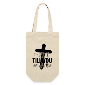 Faith It Till You Make It - Geschenkbeutel für Flaschen - Natur - Vorne