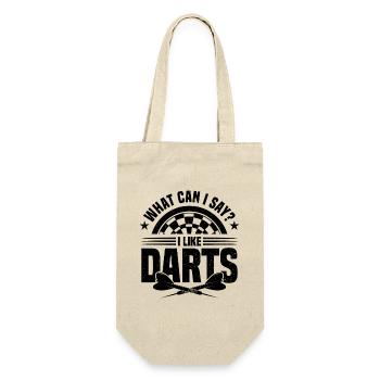 Dart Dartspieler Dartspiel Herren - Geschenkbeutel für Flaschen - Natur - Vorne
