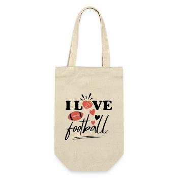 I Love American Football Saying - Gift Bag for Bottles - nature - Front