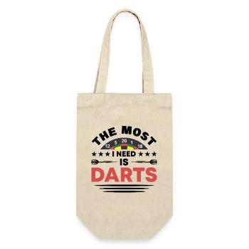 Dart Dartspieler Dartspiel Herren - Geschenkbeutel für Flaschen - Natur - Vorne
