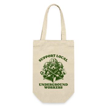 Support Local Underground Workers Lustiges Mole - Geschenkbeutel für Flaschen - Natur - Vorne