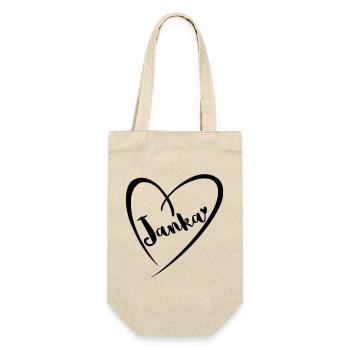 Janka surname first name in heart frame - Gift Bag for Bottles - nature - Front