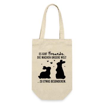Freunde Hasen Leben - Geschenkbeutel für Flaschen - Natur - Vorne