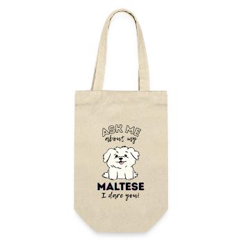 Cute Cartoon Maltese Dog – Adorable Puppy Love - Gift Bag for Bottles - nature - Front