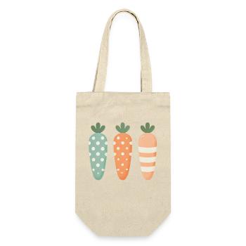 Mignons Carottes de Pâques à pois à rayures pastel - Sac à bouteille - nature - Devant
