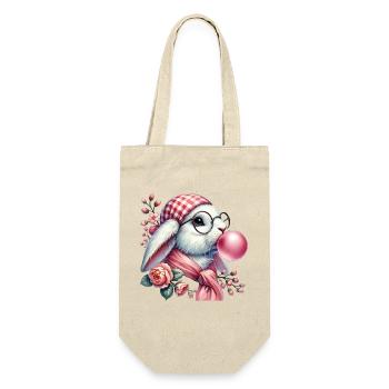 Ostern Hase Retro Stil Cottagecore Ästhetik - Geschenkbeutel für Flaschen - Natur - Vorne