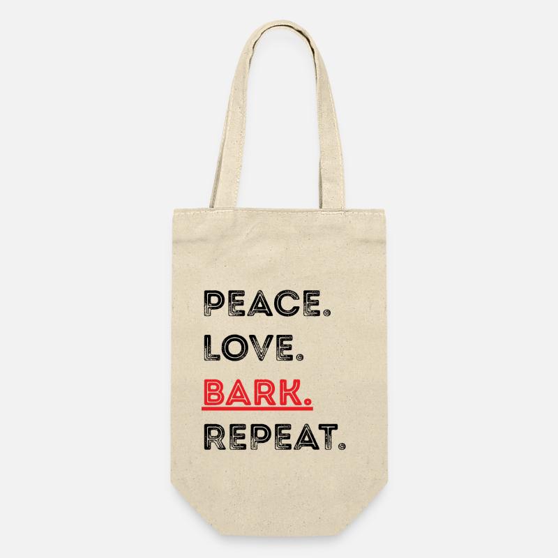 Peace. Love. Bark. Repeat – Dog Lover design - Gift Bag for Bottles - nature