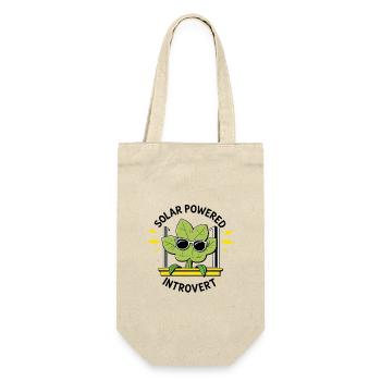 Solar Powered Introvert – Plant Joke - Gift Bag for Bottles - nature - Front