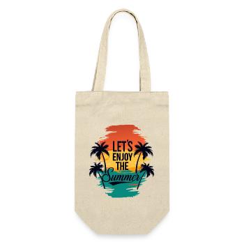 Lets Enjoy the Summer with Palm Trees - Geschenkbeutel für Flaschen - Natur - Vorne