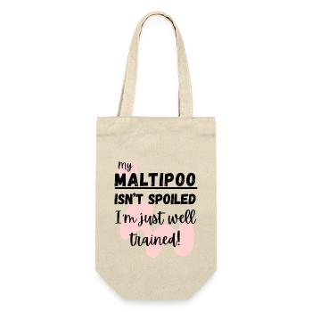 Lustiges Maltipoo-Zitat – Ich bin einfach gut trainiert - Geschenkbeutel für Flaschen - Natur - Vorne