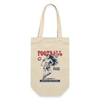 Suisse Fußballspielerin Shirt: Foulspiel mit Stil - Geschenkbeutel für Flaschen - Natur - Vorne