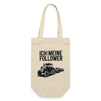 Ich & meine Follower – Traktor Edition - Geschenkbeutel für Flaschen - Natur - Vorne