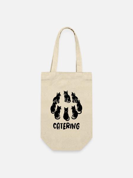 Cat's ring - Catering Wortspiel mit Katze - Geschenkbeutel für Flaschen - Natur
