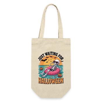 Waiting for Halloween Summer Skeleton in Pool - Gift Bag for Bottles - nature - Front