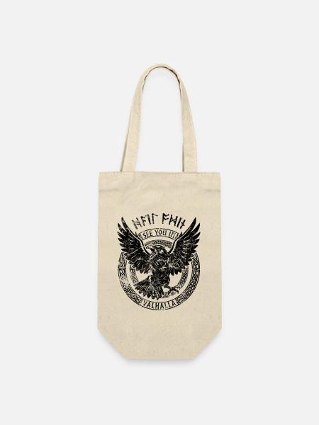 Odin Rabe - See you in Valhalla - Mythologie - Geschenkbeutel für Flaschen - Natur