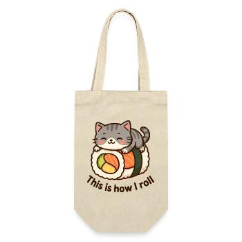 Cute Kitten Sushi Print - Gift Bag for Bottles - nature - Front