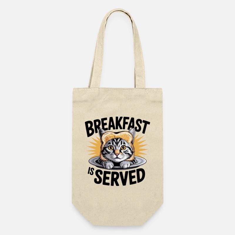 Petit-déjeuner chat humour - Sac à bouteille - nature