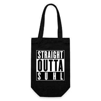 Straight outta Suhl (Farben änderbar) - Geschenkbeutel für Flaschen - Schwarz - Vorne