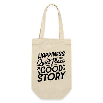 Happiness is a quiet place and Good Story - Gift Bag for Bottles - nature - Front