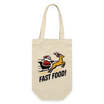 Santa Claus Reindeer – Funny Fast Food Design - Gift Bag for Bottles - nature - Front