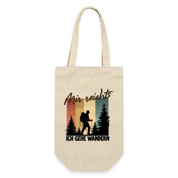 Hiker Silhouette im Wald Wandern Wanderer Rucksack - Geschenkbeutel für Flaschen - Natur - Vorne