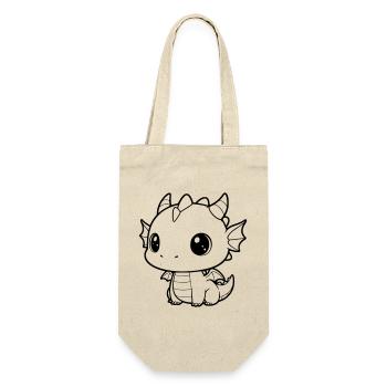 Cute Baby Dragon | Kawaii & Cuddly Vector - Gift Bag for Bottles - nature - Front