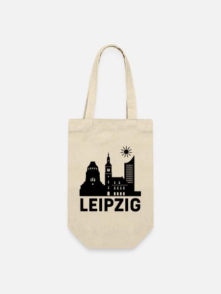 leipzig silhouette - Geschenkbeutel für Flaschen - Natur