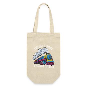 Colorful steam locomotive seasons, delay train - Gift Bag for Bottles - nature - Front