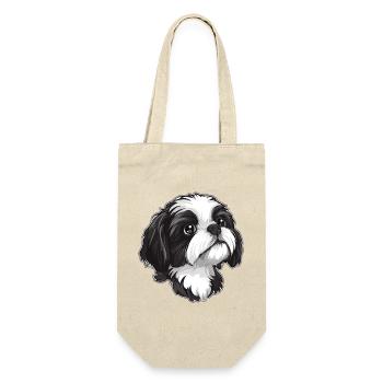 Shih Tzu - Geschenkbeutel für Flaschen - Natur - Vorne