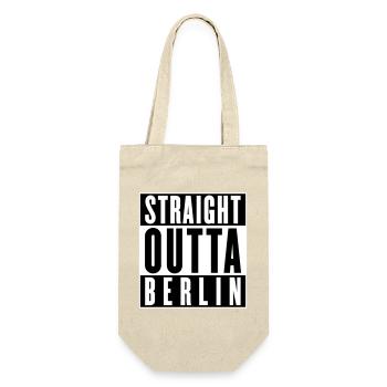 Straight outta Berlin (änderbare Farben) - Geschenkbeutel für Flaschen - Natur - Vorne