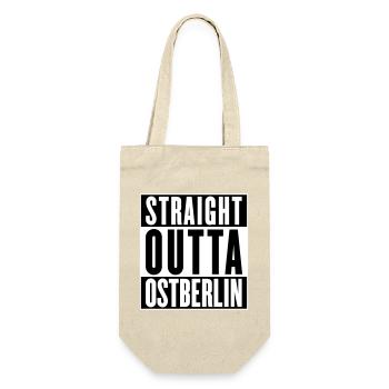 Straight outta Ostberlin (Farbe änderbar) - Geschenkbeutel für Flaschen - Natur - Vorne