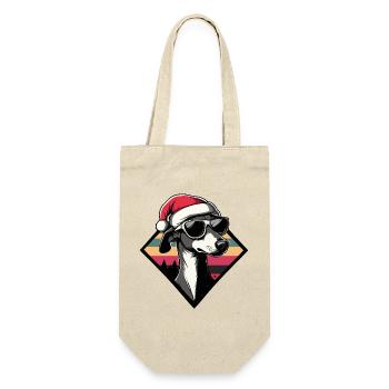 Dog with Christmas hat - Gift Bag for Bottles - nature - Front