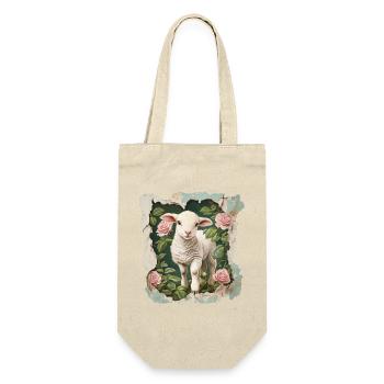 Lamm Vintage - Geschenkbeutel für Flaschen - Natur - Vorne