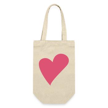 Liebe Herz Herzen - Geschenkbeutel für Flaschen - Natur - Vorne