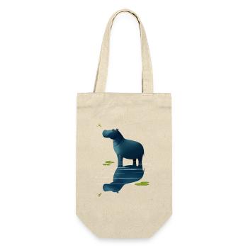 Hippopotamus and dragonfly - Gift Bag for Bottles - nature - Front