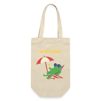 Frosch Strandurlaub mit Cocktail. Geiles Wetter! - Geschenkbeutel für Flaschen - Natur - Vorne