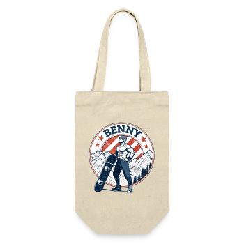 Benny, Vintage-Look - Geschenkbeutel für Flaschen - Natur - Vorne