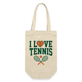 Tennis T-shirt, I Love Tennis Paris Shirt, Hoodie - Gift Bag for Bottles - nature - Front