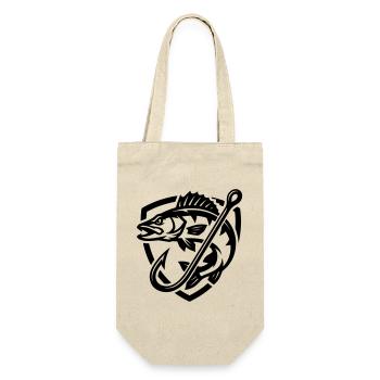 Hecht Fisch Angeln Symbol - Geschenkbeutel für Flaschen - Natur - Vorne