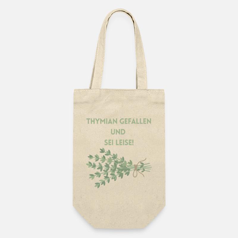 Thymian Gefallen und Sei Leise - Geschenkbeutel für Flaschen - Natur